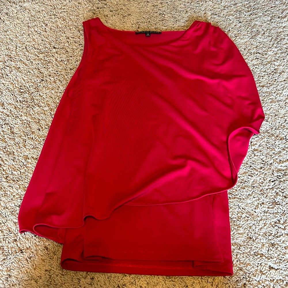 Women’s Antonio Melani pink one sleeve wrap tank top silky sz SX